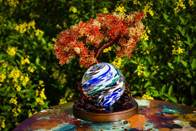 Autumn Sunshine Tree Of Life with Blue & Green Cat Eye