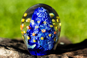 Flowery Mountain Paperweight with Cremains