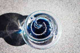 Dichroic Ring Blue Planet with Cremains