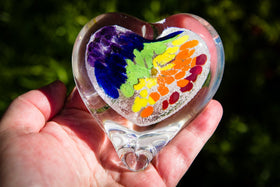 Rainbow's End Heart with Cremation Ash