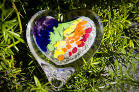 Rainbow's End Heart with Cremation Ash