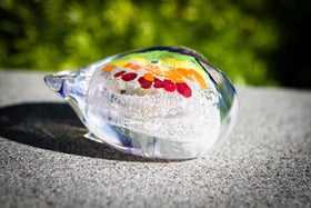 Rainbow's End Heart with Cremation Ash