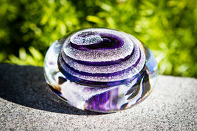 Swirl Paperweight with Cremation Ash