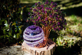 Purple Crepe Myrtle Tree Of Life and Sparkle Orb with Cremation Ash