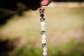 Handcrafted Glass Pink Hummingbird with Sterling Silver Keepsake Vial