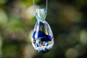 Glass Mushroom Pendant with Cremains