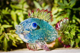 Glass Fish with Cremation Ash