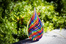 Rainbow Teardrop with Cremains