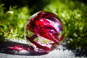 Glimmer Solid Glass Ornamental Urn with Infused Cremation Ash - Multiple Colors Available