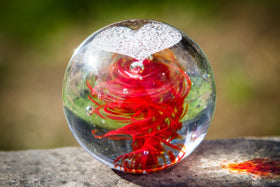 Heart Snowfall Orb with Cremation Ash
