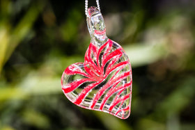 Ripple Heart Pendants with Infused Cremains