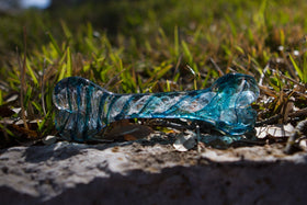 Glass Dog Bone Sculpture with Cremains
