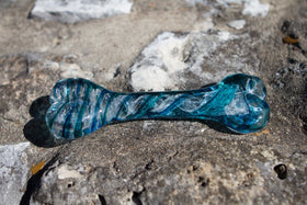 Glass Dog Bone Sculpture with Cremains