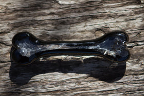 Glass Dog Bone Sculpture with Cremains