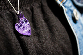 Translucent Glass Heart Pendant with Cremains