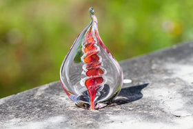 Giant Memorial Glass Flame with Cremation Ashes - 12