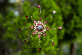 Stars Window Charm with Cremains Infused Cabochon