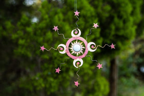 Half Moon Window Charm with Cremains Infused Cabochon