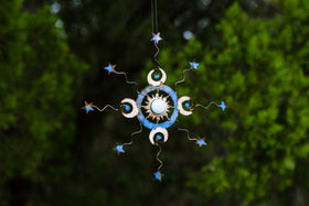 Half Moon Window Charm with Cremains Infused Cabochon