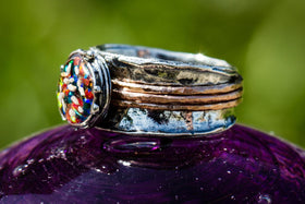 Cremation Jewelry Ring wit Cremation Ash from Pets and People