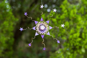 Stars Window Charm with Cremains Infused Cabochon