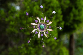 Star Swirl Window Charm with Cremains Infused Cabochon