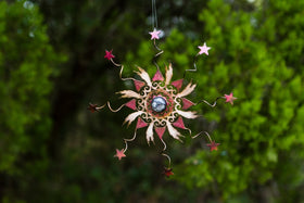 Star Swirl Window Charm with Cremains Infused Cabochon