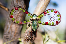 Butterfly Memorial Ornament - Copperwrapped with Swarovski Beading