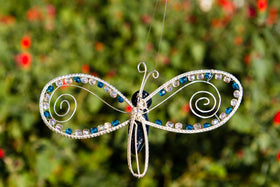 Butterfly Memorial Ornament - Silverwrapped with Swarovski Beading