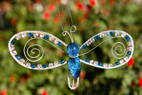 Butterfly Memorial Ornament - Silverwrapped with Swarovski Beading