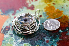 Caged Glass Galaxy Necklace- Cremation Jewelry