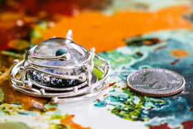 Caged Glass Galaxy Necklace- Cremation Jewelry