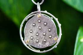 Caged Glass Ocean Necklace- Cremation Jewelry
