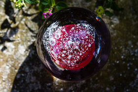 Heart Snowfall Orb with Cremation Ash