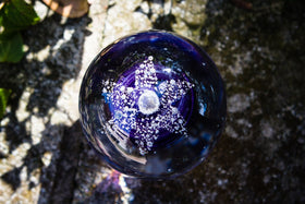 Star Snowfall Orb with Cremation Ash