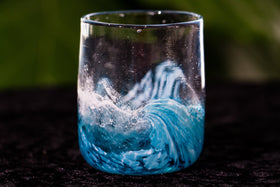 Glass Wave Tumbler with Ashes in Glass