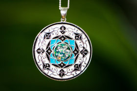 opal and silver cremation jewelry