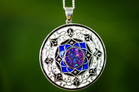 opal and silver cremation jewelry