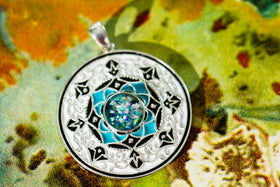 opal and silver cremation jewelry