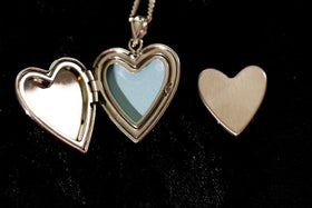 Sterling Silver Heart Locket with Cross