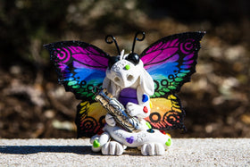 Rainbow Butterfly Dragon with Sterling Silver Keepsake Urn