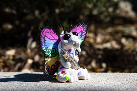 Rainbow Butterfly Dragon with Sterling Silver Keepsake Urn