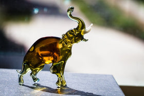 Memorial Glass Elephant Spirit Animal - Sympathy Gift