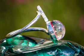 Silver cross ring with cremation ashes Cremation Jewelry