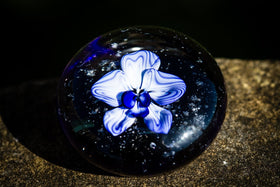Orchid Touchstone with Infused Cremains in Glass