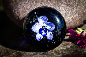 Orchid Touchstone with Infused Cremains in Glass