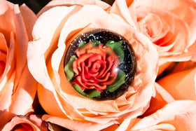 Lampwork Rose Touchstone with Infused Cremains