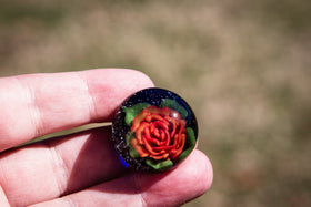 Lampwork Rose Touchstone with Infused Cremains