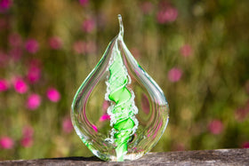 Memorial Glass Flame with Cremation Ashes
