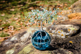 Glimmering Aventurine Wire Tree with Cremains